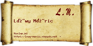 Lőwy Móric névjegykártya